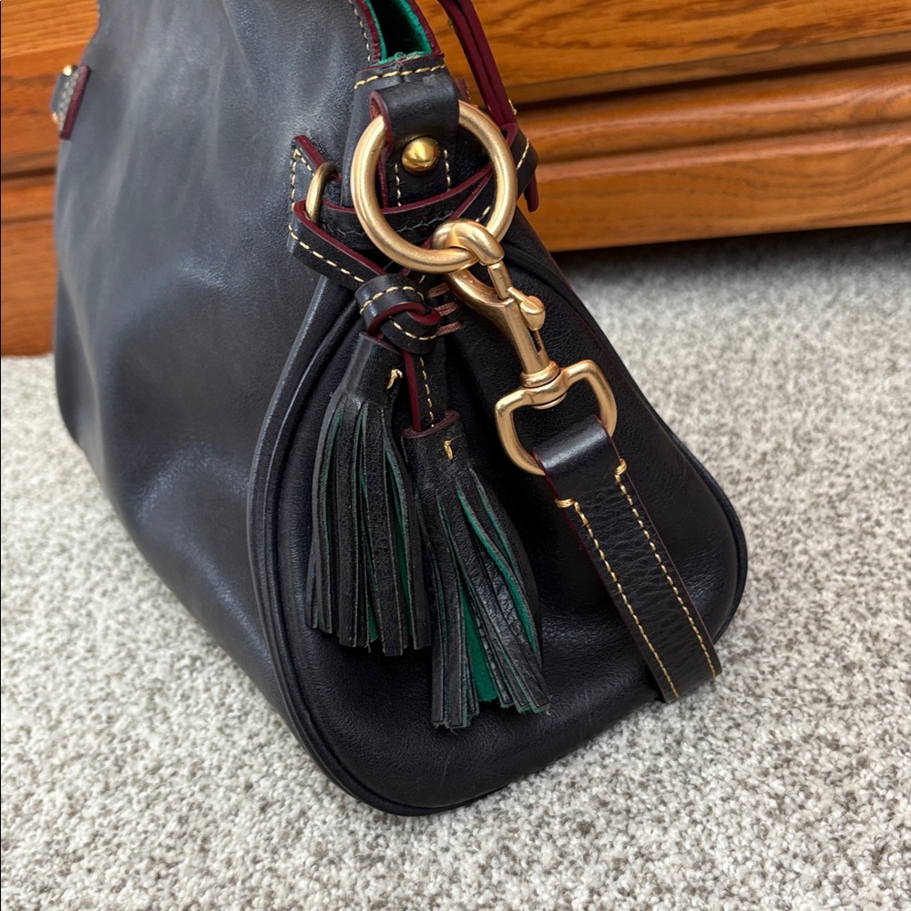 Dooney & Bourke Supple Florentine Leather in a Hobo Bag, Navy, Gently Used - Picture 4 of 11